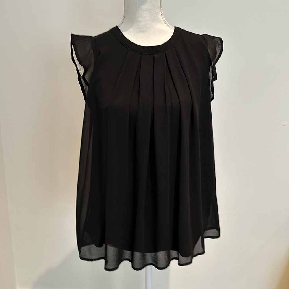 Pretty Black Chiffon Lined Top